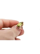 Klasický krúžok vinobranie žltý perrydot originálny vintage 14k produkt s ružovým zlatom vrc047r